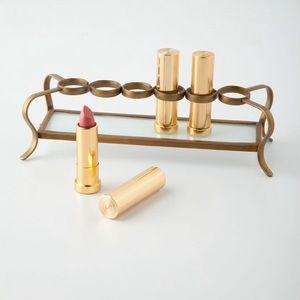 Anthropologie Antiqued Gold Lipstick Holder